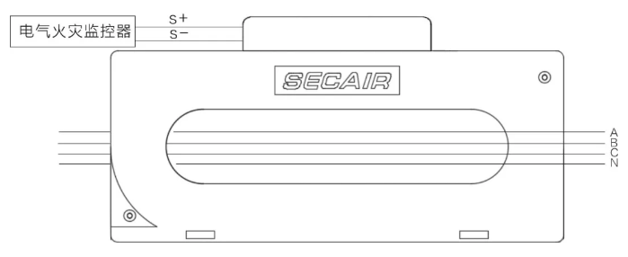 J-SCM41(250)剩余電流式<a href=http://www.neimgu.cn/dianqihuozai/ target=_blank class=infotextkey>電氣火災監控</a>探測器接線圖