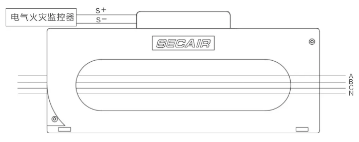 J-SCM41(400)剩余電流式<a href=http://www.neimgu.cn/dianqihuozai/ target=_blank class=infotextkey>電氣火災監控</a>探測器接線圖